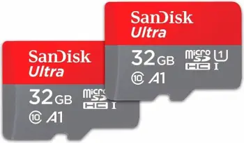 Kartë memorie SanDisk Ultra MicroSDHC, 32GB, Class 10 UHS I A1, paketim 2 copë