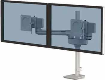 Mbajtëse dyfishe monitori Fellowes Tallo Modular 2FS 8613701, montim me kapëse, VESA 75x75/100x100, deri 40", argjend