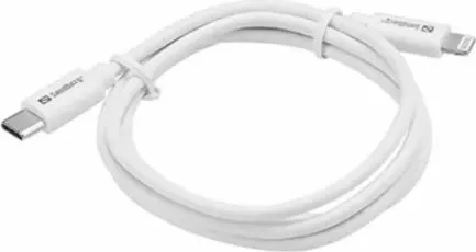 Kabllo karikimi USB-C në Lightning SANDBERG 136-58, 1 m, MFi, e bardhë - 2