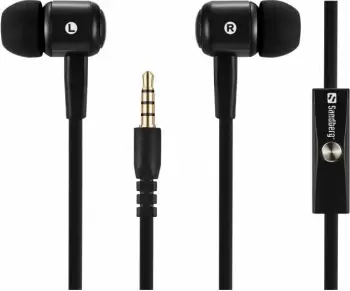 Kufje in-ear Sandberg Speak'n Go 125-62 me mikrofon, 3.5mm, kabllo 1.2m, të zeza, set me 2 palë maja