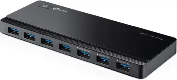 Hub USB TP-LINK UH700 V5, 7-port USB 3.0 (deri 5 Gb/s), me adaptor rryme, i zi, set