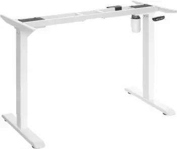 Kornizë tavoline elektrike sit/stand SONGMICS LSD010W01V1, rregullim lartësie 71-112 cm, gjatësi e rregullueshme 115-147 cm, max 100 kg, e bardhë, set (kornizë+adapter+kontrollues+aksesorë)