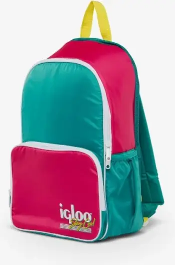 çantë ftohëse shpinore IGLOO Soft Retro Backpack, 20 kanaçe, 27.94×17.78×45.72 cm, rozë