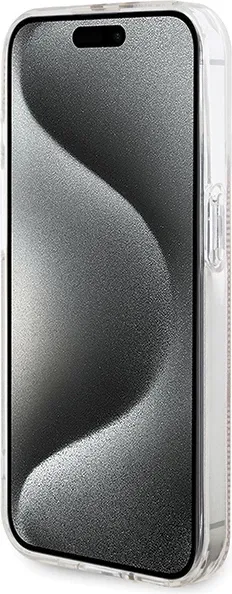 Mbështjellës Guess IML 4G Gold Stripe për iPhone 14 Pro Max, Rozë - 5