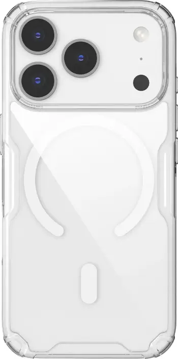 Mbështjellës Nillkin Nature TPU Pro MagSafe për iPhone 17 Pro, TPU+PC, qoshe me airbag, gjysmë-transparent, i bardhë