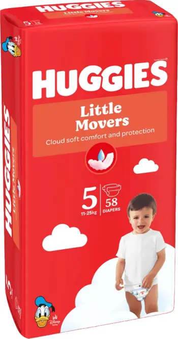 Pelena Huggies® Little Movers 5 (11-25kg), 58 copë