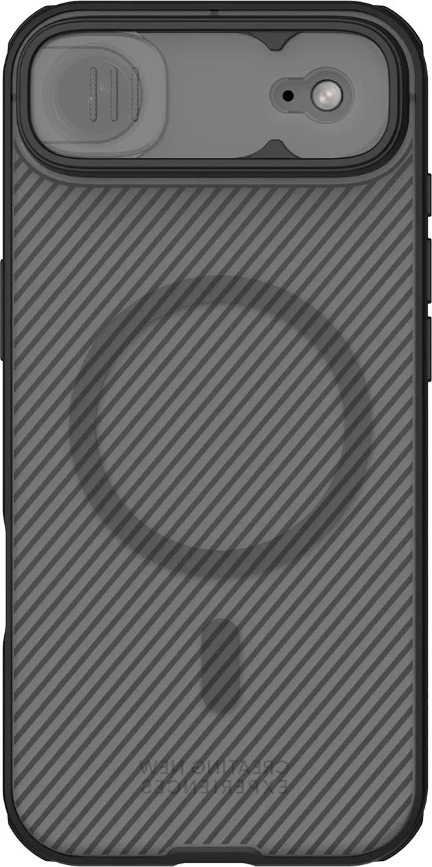 Mbështjellës Nillkin CamShield Pro për iPhone 17 Air, MagSafe, PC+TPU, gjysmë-transparent mat, e zezë transparente - 1