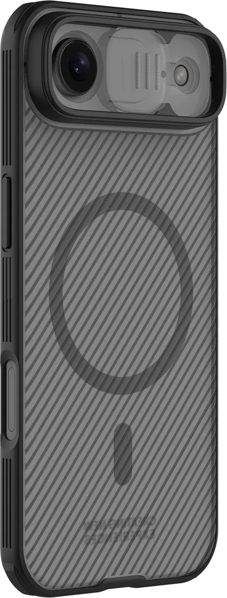 Mbështjellës Nillkin CamShield Pro për iPhone 17 Air, MagSafe, PC+TPU, gjysmë-transparent mat, e zezë transparente - 2