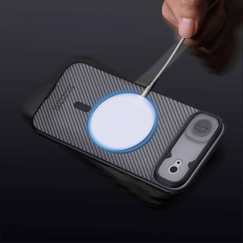 Mbështjellës Nillkin CamShield Pro për iPhone 17 Air, MagSafe, PC+TPU, gjysmë-transparent mat, e zezë transparente - 12