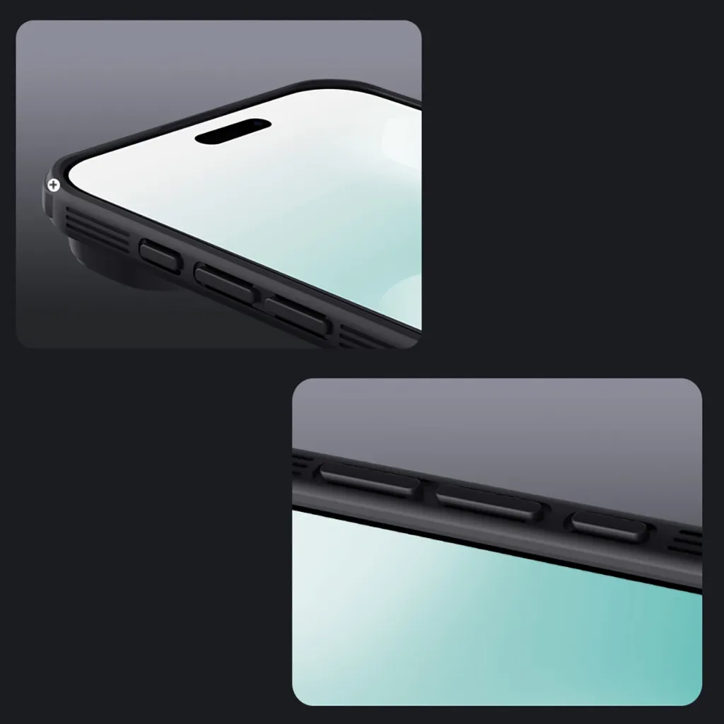 Mbështjellës Nillkin CamShield Pro për iPhone 17 Air, MagSafe, PC+TPU, gjysmë-transparent mat, e zezë transparente - 14