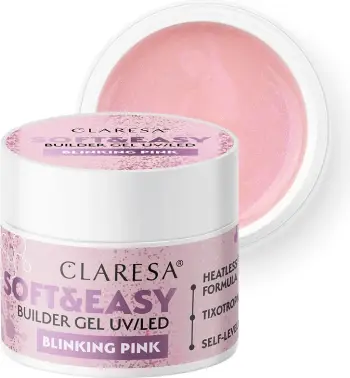 Xhel ndërtues për thonj Claresa Soft&Easy Builder Gel për femra Blinking Pink 12g