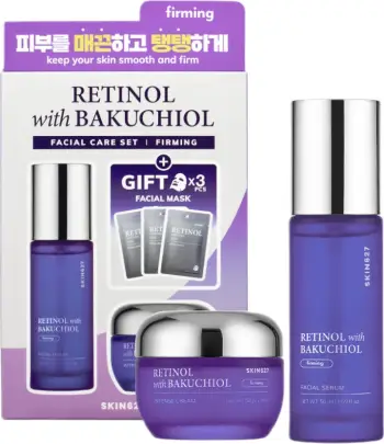 Set për fytyrë për femra SKIN627 Retinol me Bakuchiol, serum 50ml + krem 50g + 3 maska 22ml