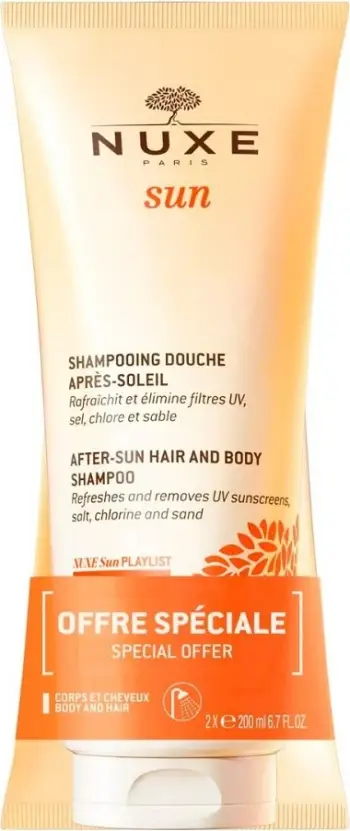 Xhel dushi pas diellit Nuxe Sun After-Sun Cleansing Gel Shower për femra, 2x200ml