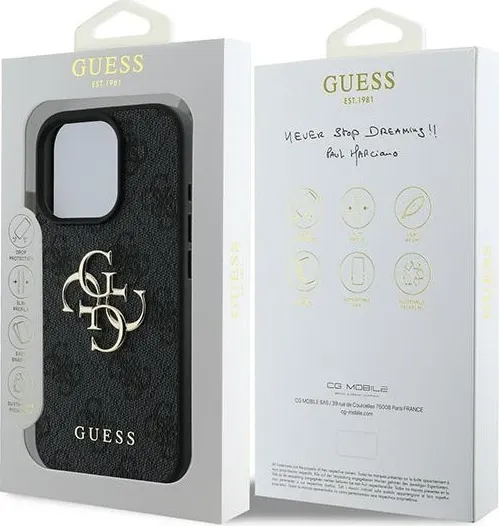 Mbështjellës Guess 4G Big Logo për iPhone 16 Pro, 6.3", i zi - 8