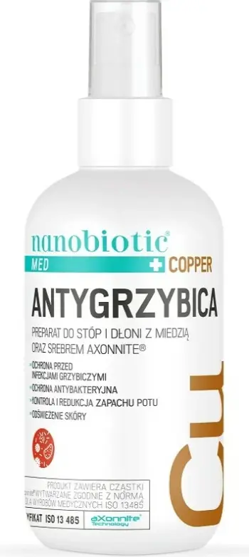 Spray antifungal për duar dhe këmbë Nanobiotic Copper Antifungal, 75ml