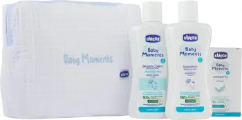 Set kozmetike për fëmijë Chicco Baby Moments Blue, 200ml + 200ml + 100g
