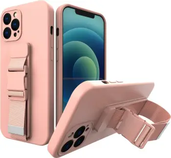 Mbështjellës Hurtel për iPhone 13 Pro Max, me litar, Rozë