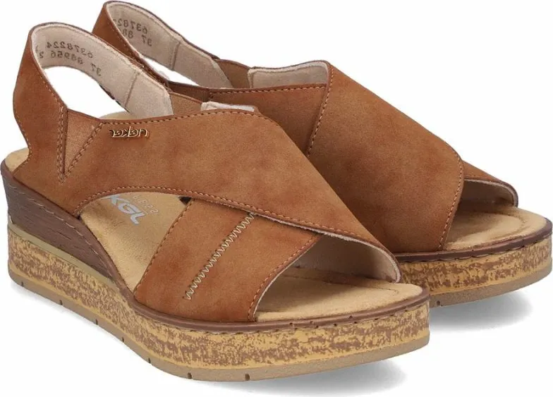 Sandale platforme femra Rieker 63782-24, kafe - 4