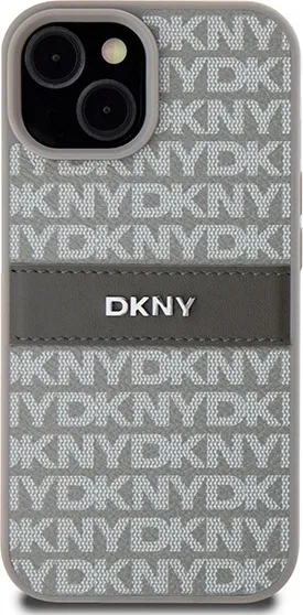 Mbështjellës DKNY Mono Stripe & Metal Logo për iPhone 15 Plus / 14 Plus, Bezhe - 3
