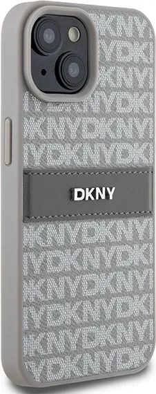 Mbështjellës DKNY Mono Stripe & Metal Logo për iPhone 15 Plus / 14 Plus, Bezhe - 4