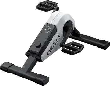 mini orbitrek Cycplus DC1, 10 nivele rezistence, Manual/ERG 30-100W, ANT+, furnizim autonom, bardh/zi, set me tapet antirrëshqitës + rrip fiksues