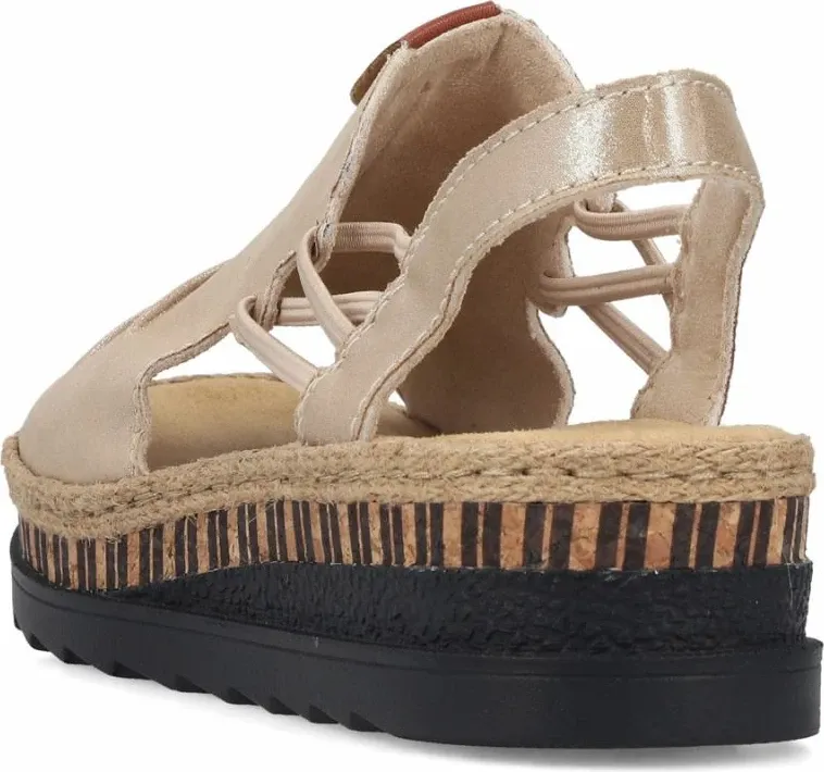 Sandale wedge për femra Rieker V7972-60, të arta - 3