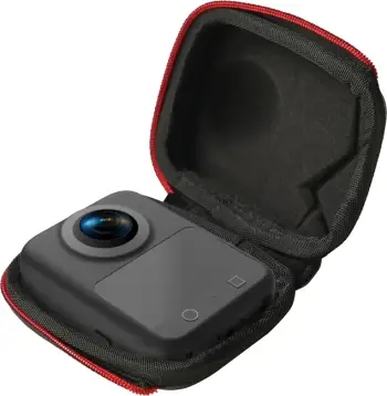 çantë mbrojtëse Telesin S6-PRC-22-TDJ për DJI Osmo 360, hapje nga poshtë, PU, me karabinier, e zezë