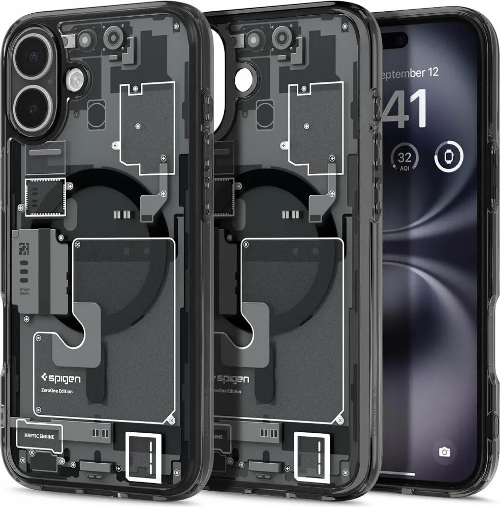Mbështjellës telefoni Spigen Ultra Hybrid MagSafe Zero One, për iPhone 16, transparent - 1