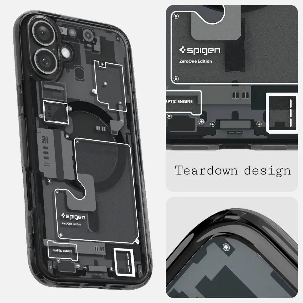 Mbështjellës telefoni Spigen Ultra Hybrid MagSafe Zero One, për iPhone 16, transparent - 7
