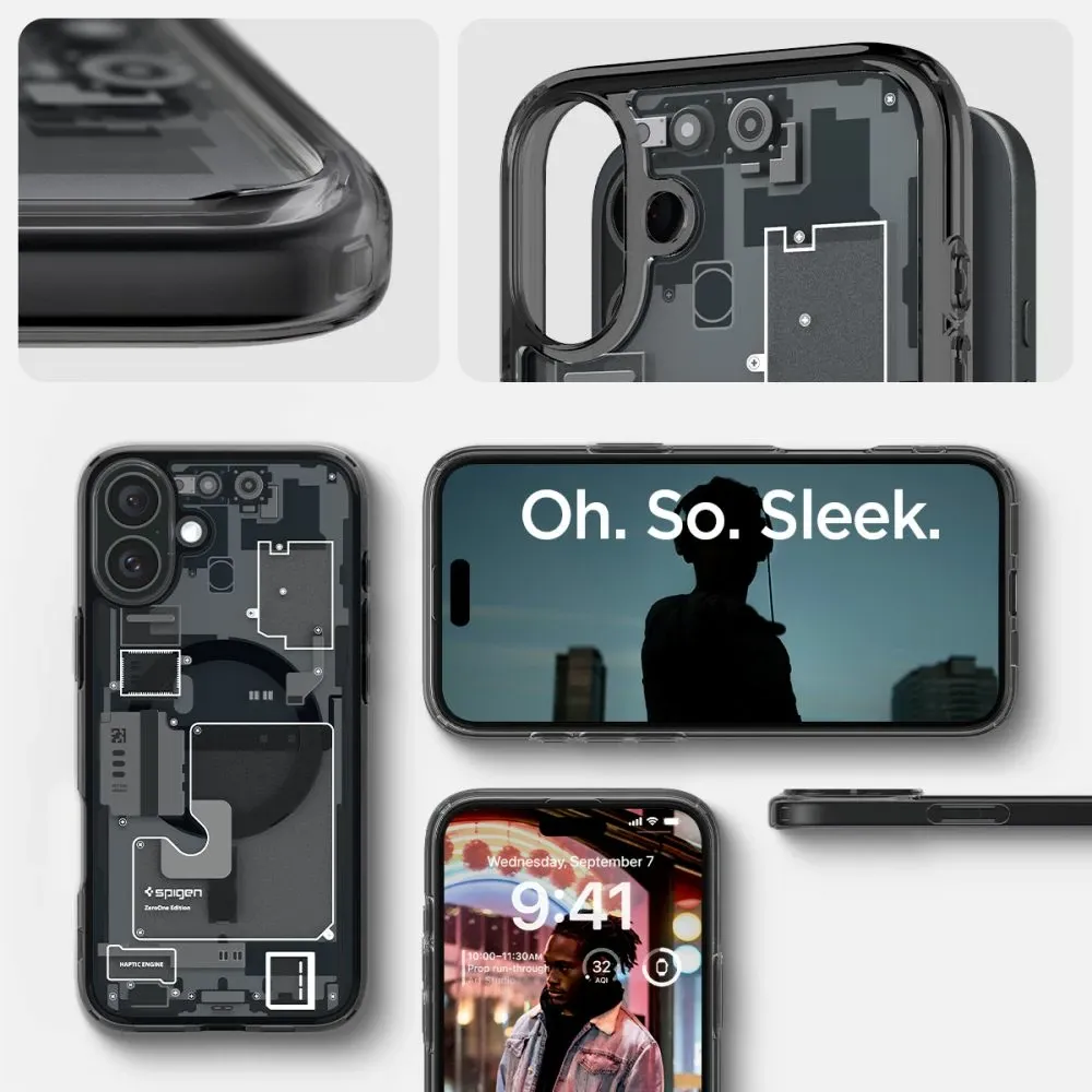 Mbështjellës telefoni Spigen Ultra Hybrid MagSafe Zero One, për iPhone 16, transparent - 8