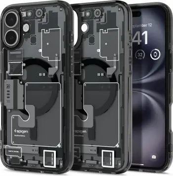 Mbështjellës telefoni Spigen Ultra Hybrid MagSafe Zero One, për iPhone 16, transparent