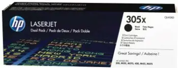 Toner HP 305X, rendiment i lartë, CE410XD, e zezë, paketë dyshe