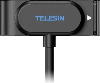 Adapter karikimi magnetik Telesin S6-CLC-01-TGP për GoPro HERO 9/10/11/12/13, kabllo 120 cm, set me kapak anësor, i zi