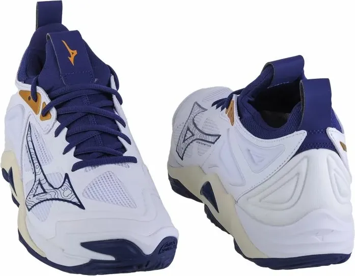 Atlete për meshkuj Mizuno Wave Momentum 3, të bardhë me blu deti - 5