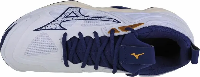 Atlete për meshkuj Mizuno Wave Momentum 3, të bardhë me blu deti - 8