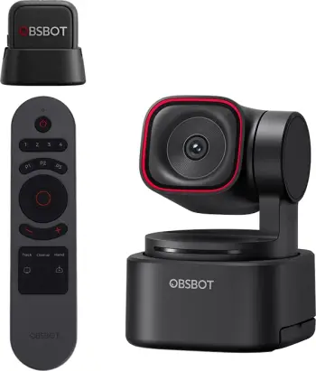 Webcam OBSBOT Tiny 3 Lite 4K, me telekomandë Tiny Smart Remote 2 + mikrofon wireless Vox SE, e zezë