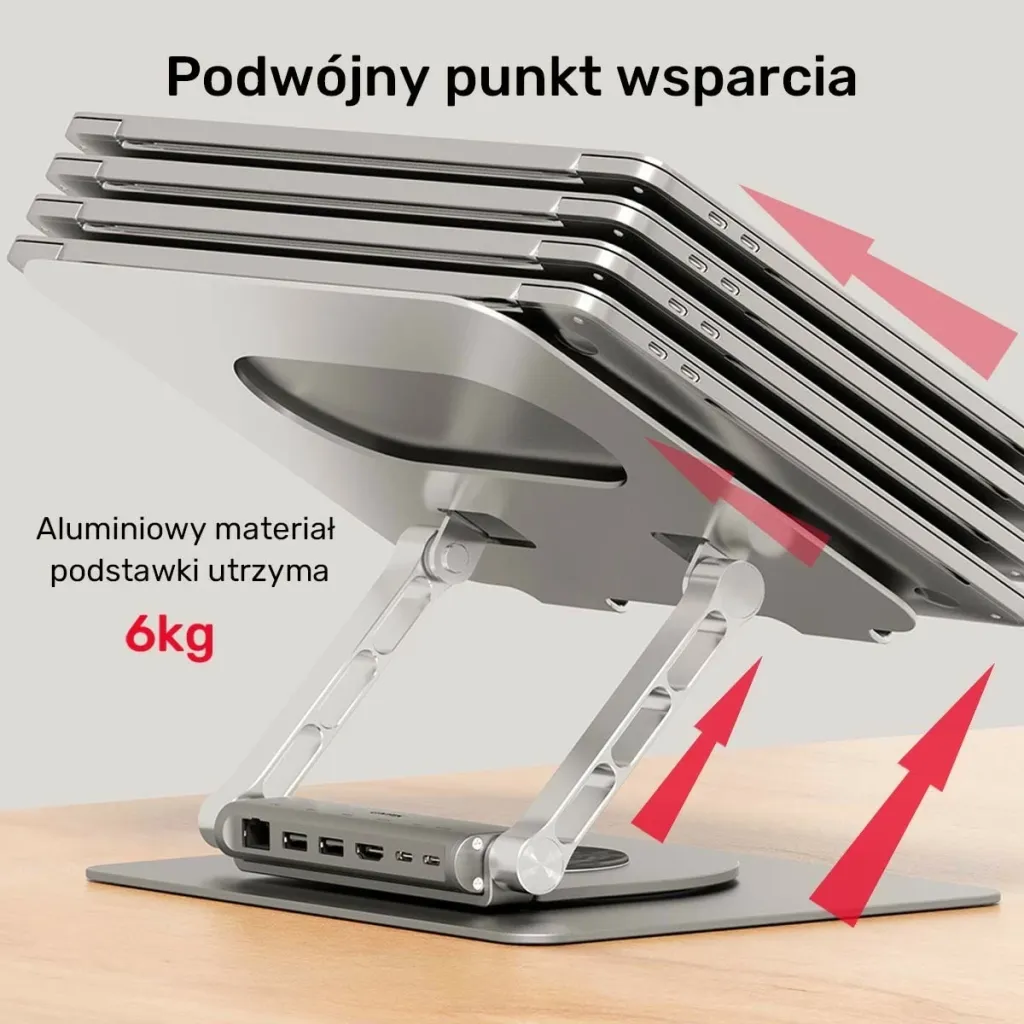 Podstavec laptop Unitek me hub USB-C HDMI 4K, gri - 11