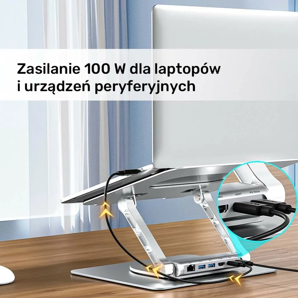 Podstavec laptop Unitek me hub USB-C HDMI 4K, gri - 9