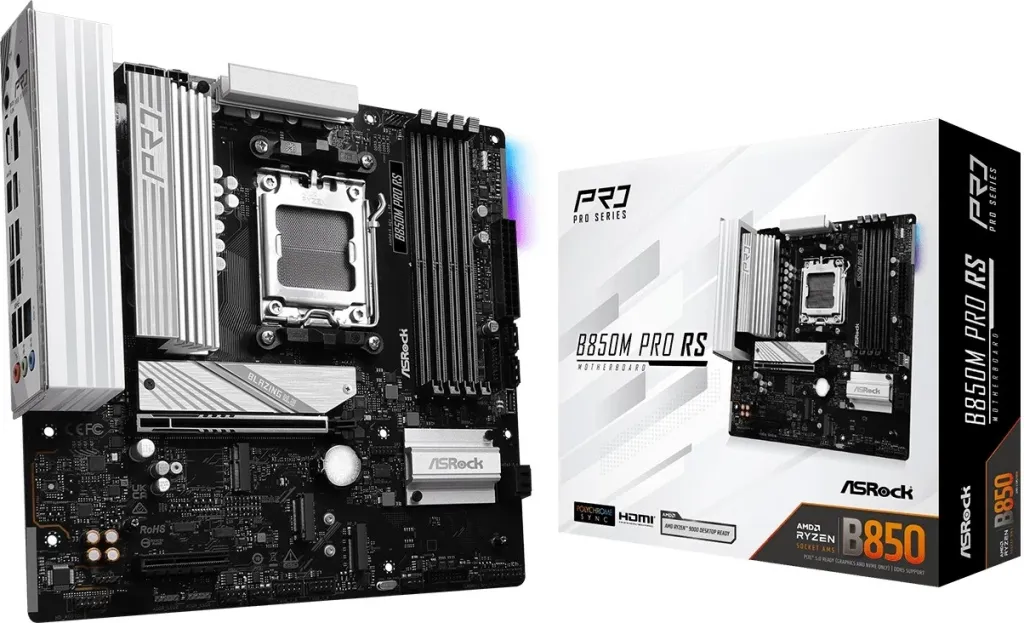 Pllakë amë Asrock B850M Pro RS, Socket AM5, micro ATX, E zezë - 6