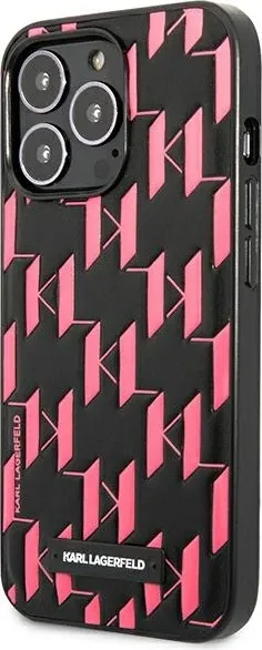 Mbështjellës Karl Lagerfeld Monogram Plaque për iPhone 13 Pro/13, 6.1", Rozë - 2