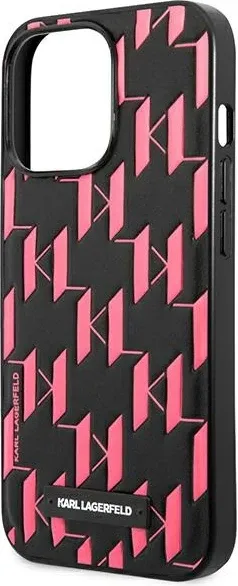 Mbështjellës Karl Lagerfeld Monogram Plaque për iPhone 13 Pro/13, 6.1", Rozë - 6