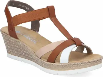 Sandale platforme femra Rieker 61995-81, kafe