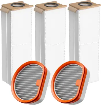 Set qese pluhuri + filtër HEPA UWANT V500, HEPA H11, 3 copë qese + 2 copë filtra, bardhë/portokalli