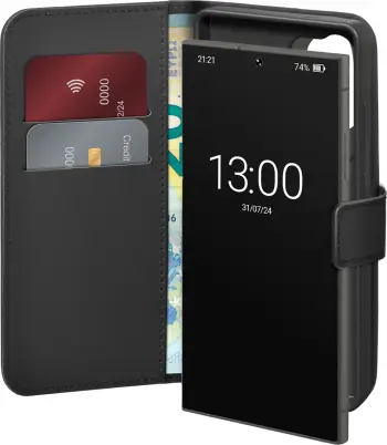 Mbështjellës Puro Eco-Leather Case për Samsung Galaxy S26 Ultra, me portofol dhe stand, i zi