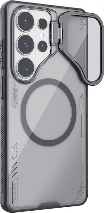 Mbështjellës Nillkin Iceblade Prop Magnetic për Samsung Galaxy S26 Ultra, MagSafe, mbulesë kamere, stand, transparent i zi