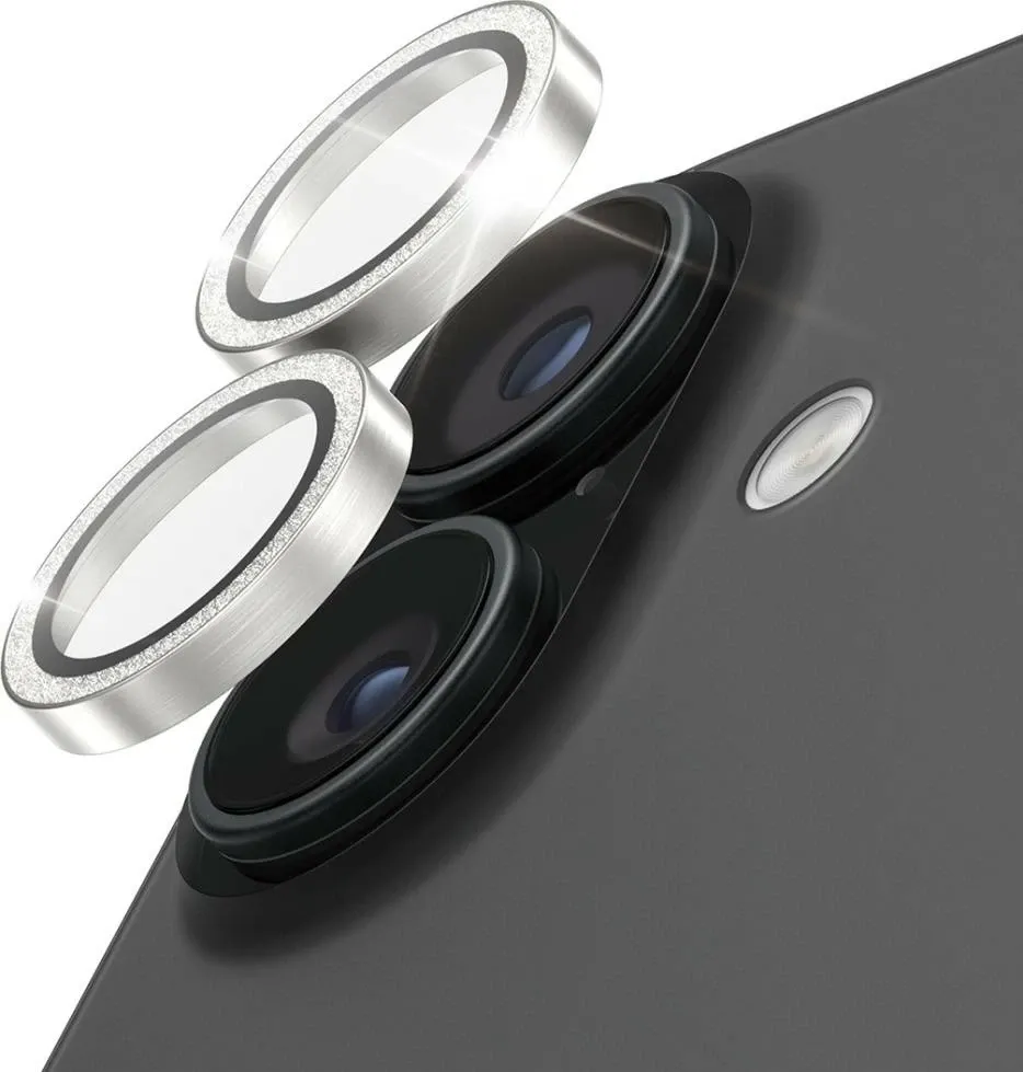 Mbështjellës lente PanzerGlass Hoops Glitter për iPhone 17/16/16 Plus, argjendtë - 5