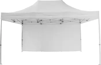 Gazebo i fortë me mure anësore, CRESSEN FH21098, i palosshëm, kornizë alumini, ngjyrë argjendi, e bardhë, 3x4,5x3,4Hm