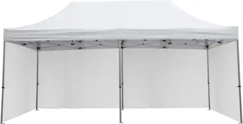 Gazebo me 4 hije anësore CRESSEN FH21099.01 i palosshëm, kornizë alumini argjendi, e bardhë 3x6x3.4Hm