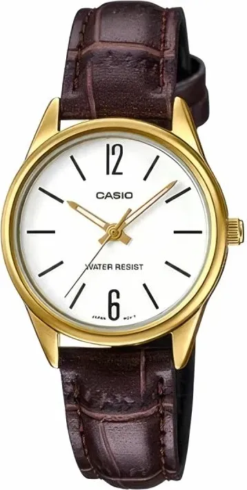 Orë dore femra Casio LTP-V005GL-7BUDF, kafe/ari, me kuti - 1