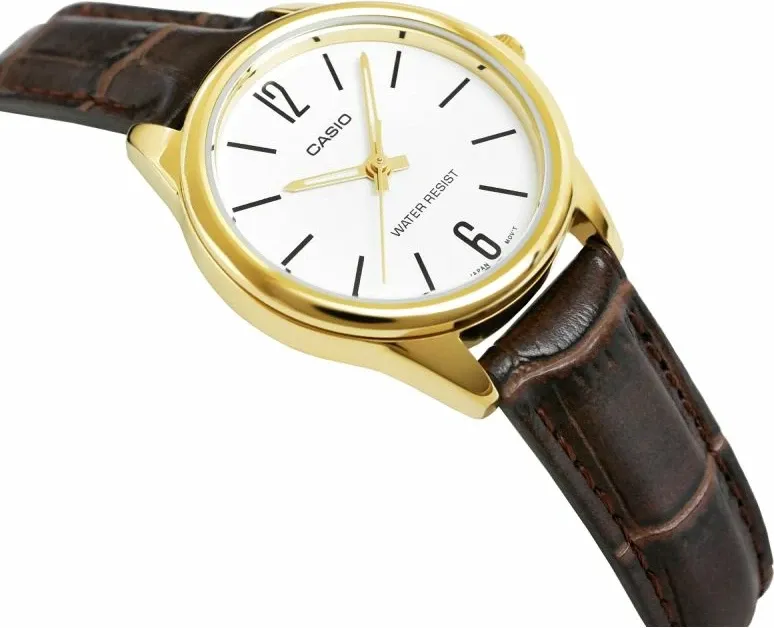 Orë dore femra Casio LTP-V005GL-7BUDF, kafe/ari, me kuti - 2